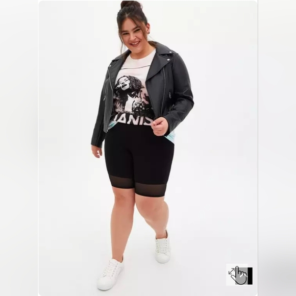 Torrid Black Mesh Hem Bike Short - Picture 3 of 5